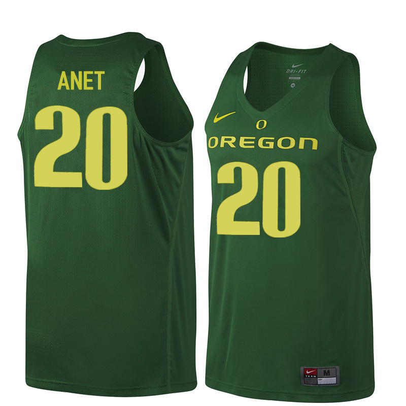 Men Oregon Ducks #20 Bob Anet College Basketball Jerseys Sale-Dark Green - Click Image to Close